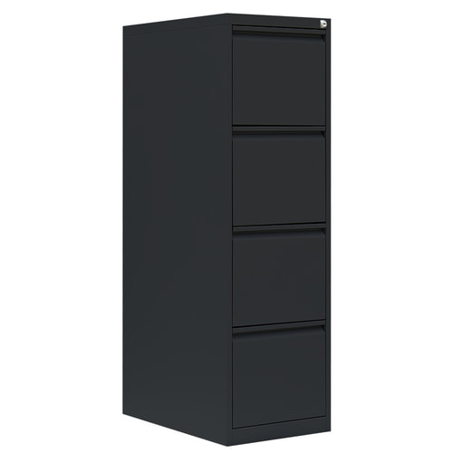 Hängeregistraturschrank mit 4 Schubladen, Korpus und Schubladen hier in Tiefschwarz (RAL 9005)