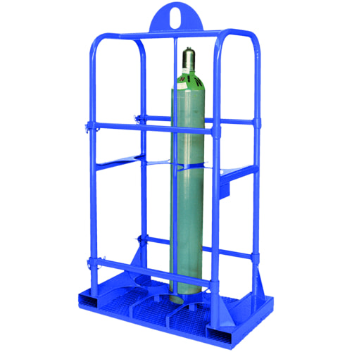 Beispielabbildung: Eichinger Gasflaschen-Transportgestell. Hier in Enzianblau. Gasflasche nicht im Lieferumfang enthalten.